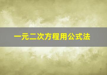 一元二次方程用公式法