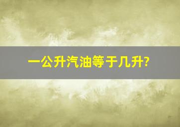 一公升汽油等于几升?