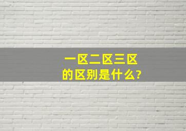 一区二区三区的区别是什么?