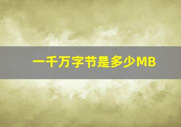 一千万字节是多少MB(