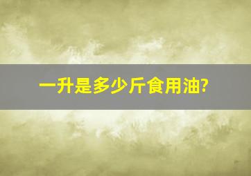 一升是多少斤食用油?