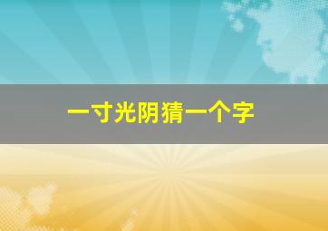 一寸光阴。猜一个字