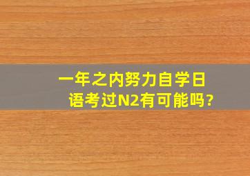 一年之内努力自学日语考过N2有可能吗?