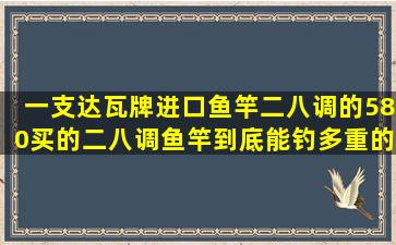 一支达瓦牌进口鱼竿二八调的,580买的,二八调鱼竿到底能钓多重的鱼呢...