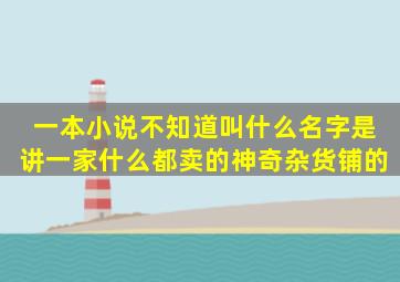 一本小说不知道叫什么名字,是讲一家什么都卖的神奇杂货铺的