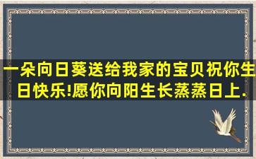 一朵向日葵,送给我家的宝贝,祝你生日快乐!愿你向阳生长,蒸蒸日上...