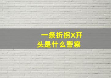 一条折拐X开头是什么警察 