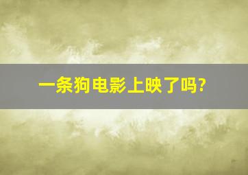 一条狗电影上映了吗?