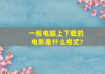 一般电脑上下载的电影是什么格式?