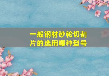 一般钢材砂轮切割片的选用哪种型号