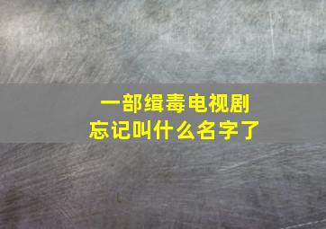 一部缉毒电视剧,忘记叫什么名字了,