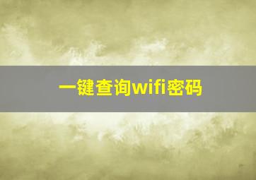 一键查询wifi密码