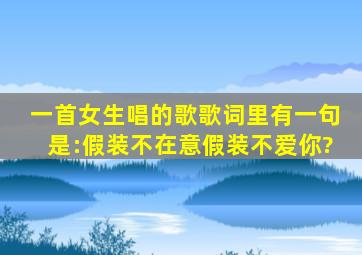 一首女生唱的歌,歌词里有一句是:假装不在意,假装不爱你?