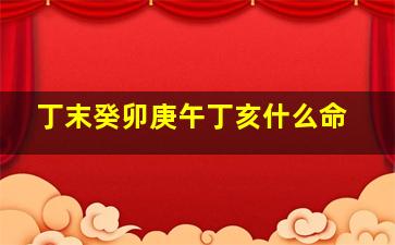 丁末、癸卯、庚午、丁亥什么命