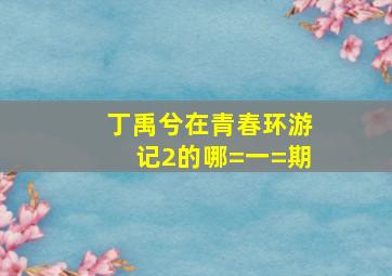 丁禹兮在青春环游记2的哪=一=期(