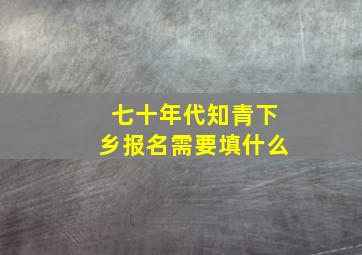 七十年代知青下乡报名需要填什么