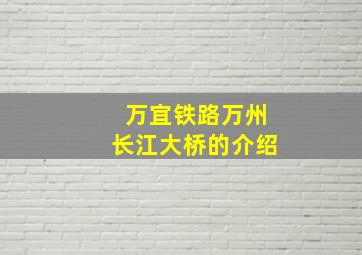 万宜铁路万州长江大桥的介绍