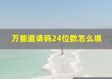 万能邀请码24位数怎么填