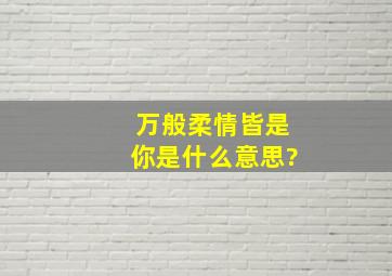 万般柔情皆是你是什么意思?