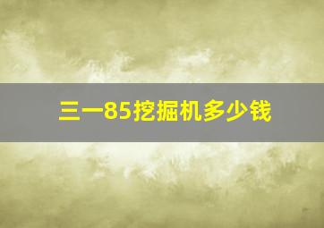 三一85挖掘机多少钱