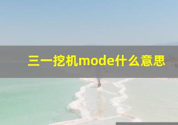 三一挖机mode什么意思(