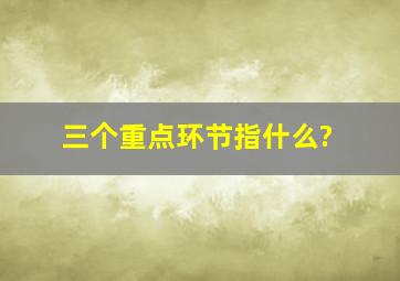 三个重点环节指什么?