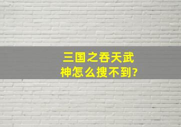 三国之吞天武神怎么搜不到?