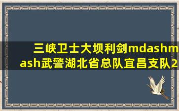 三峡卫士,大坝利剑——武警湖北省总队宜昌支队25年坚守使命纪实...