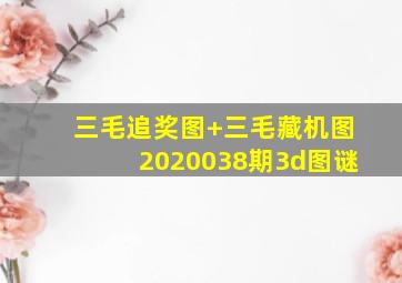 三毛追奖图+三毛藏机图2020038期3d图谜