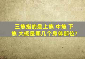 三焦指的是上焦 中焦 下焦 大概是哪几个身体部位?