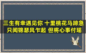 三生有幸遇见你 十里桃花马蹄急 只闻锦瑟风乍起 但将心事付瑶琴...是...