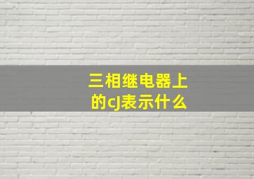 三相继电器上的cJ表示什么(