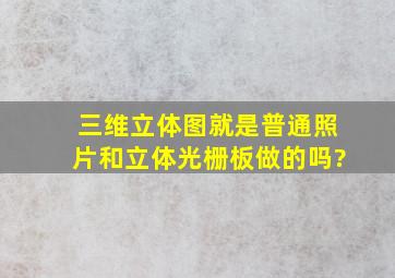 三维立体图就是普通照片和立体光栅板做的吗?