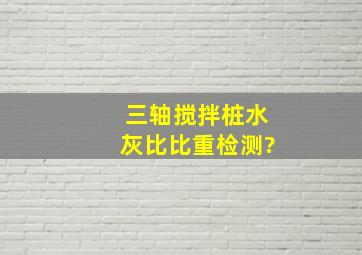 三轴搅拌桩水灰比比重检测?