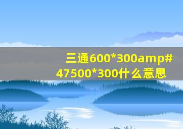 三通600*300/500*300什么意思