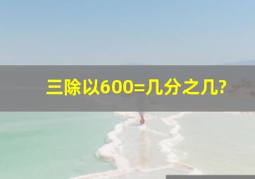 三除以600=几分之几?