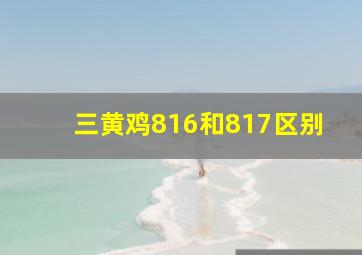 三黄鸡816和817区别