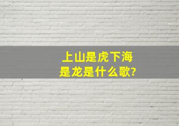 上山是虎下海是龙是什么歌?