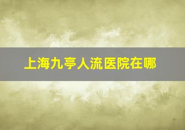 上海九亭人流医院在哪