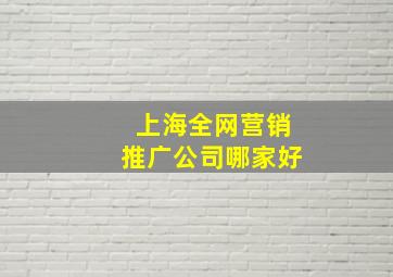 上海全网营销推广公司哪家好(