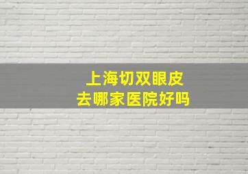 上海切双眼皮去哪家医院好吗