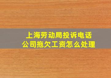 上海劳动局投诉电话公司拖欠工资怎么处理