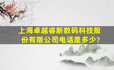 上海卓越睿新数码科技股份有限公司电话是多少?