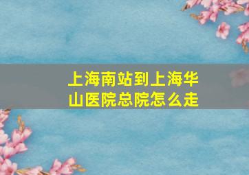 上海南站到上海华山医院总院怎么走