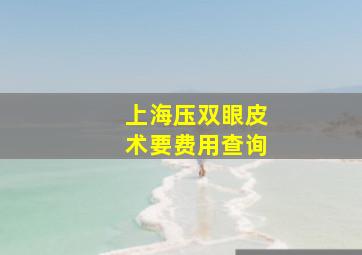 上海压双眼皮术要费用查询