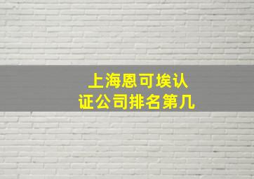 上海恩可埃认证公司排名第几