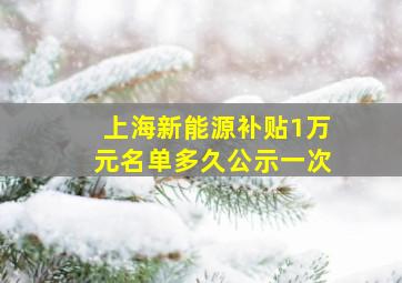 上海新能源补贴1万元名单多久公示一次