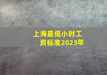 上海最低小时工资标准2023年