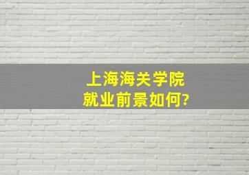 上海海关学院就业前景如何?