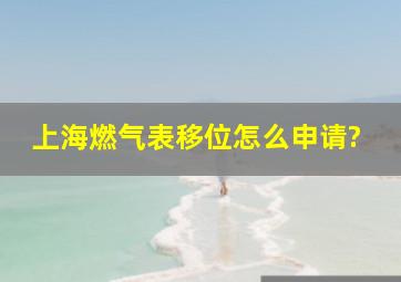 上海燃气表移位怎么申请?